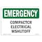 Signmission OSHA EMERGENCY, 7" Height, 10" Width, Decal, 10" W, 7" H, Landscape, Compactor Electrical Shutoff OS-EM-D-710-L-10290 - alternate 1